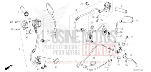 SWITCH/CABLE/GRIP/MIRROR (NC750XA) NC750XAS de 2025